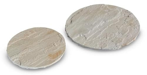 World PLANTIL Paso Japonés de Piedra Arenisca Mint y Modak para Jardín/Forma Circular/Redonda/para Crear Caminos/Jardín y Exteriores/Piedra Natural Arenisca (Mint Ø 50 cm)