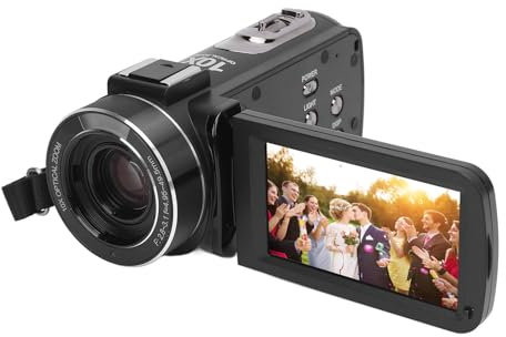 ASHATA Video Camera Camcorder, 4K Video Camera, Camcorder 30MP Vlogging Camera 10x Zoom Autofocus LED Fill Light 2 Inch IPS HD Touch Screen, with Remote Control
