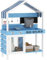 AIYAPLAY Kids Mud Kitchen, Outdoor Play Kitchen with Stoves, Sink, Faucet, Storage Shelves, Cookware Accessories, Pretend Wooden Kitchen Playset for Boys Girls, Blue