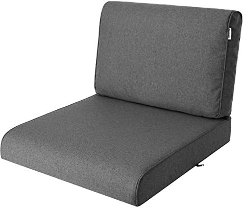 Bjird Sitzkissen 50x50 cm für Rattanmöbel – Sessel & Stühle – 2-teilig (Sitz + Rückenlehne) – Indoor & Outdoor – Wasserabweisend – Anti-Rutsch – Oeko-TEX - Graphit