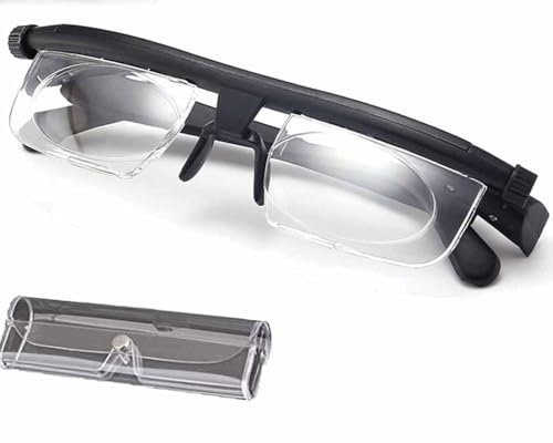 Nisone Einstellbare Fokusbrille Zifferblatt Nah- und Fernsicht, Zifferblatt Einstellbare Brille Lesebrille mit variablem Fokus, Unisex-Myopie-Brille für Männer und Damen (1 Stück)