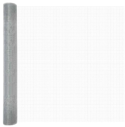 vidaXL Geschweißter Drahtzaun Silber 1,4 x 10 m, Garten und Terrasse, Moderner geschweißter Drahtzaun, Robuste Außenbarriere, Zeitgemäße Gartenaccessoire