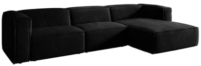 Luxusbetten24 Designer Sofa Comfy in Samt Schwarz Rechts