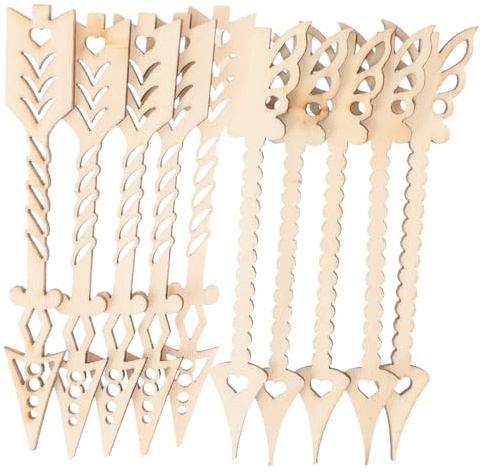 IWOWHERO 10 Stück Holzpfeile zum Basteln Pfeil Holzausschnitte zum Bemalen Selbstgemacht Holzdekoration für Kreative Bastelarbeiten mit Natürlichem Holz