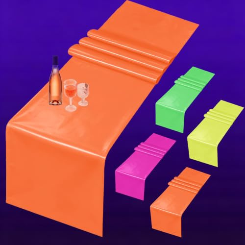 Neon Tischläufer - Glow in the Dark Multicolor Fluorescent Table Runner für Let's Glow Party Supplies Neon Party Dekorationen, 8er Pack