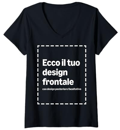 Maglietta Donna Con Scollo A V Personalizzata Fronte-Retro
