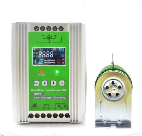 Generator, 12V 24V 48V 3000W 5KW Hybrid Wind Solar Charge Controller Generator System For Lithium Lead Acid Battery,for Home Farm RV Boat(12V/24V/48V Wind 1200W+Solar 1000W)