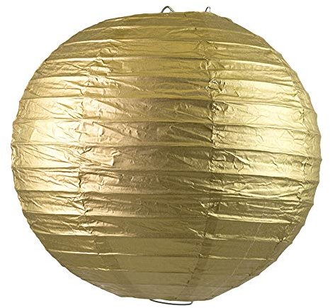 Creativery Papier Lampion 25cm (Gold metallic 687MET) // Laterne Hochzeit Party Wohnungsdeko Hängedeko Raumdeko Geburtstag Party Feier