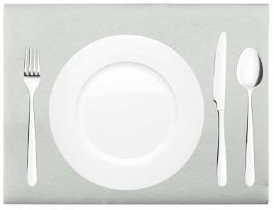 Sovie HORECA Tischset Silber aus Linclass Airlaid, 40 x 30 cm, 100 Stück, Einweg Platzdeckchen für Gastro, Restaurant, Catering, Hotel und Elegante Events