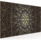 Runa Art Wandbild XXL Mandala Abstrakt Wohnzimmer Schlafzimmer 200 x 80 cm Schwarz Gold 5 Teilig - Made in Germany - 107455a