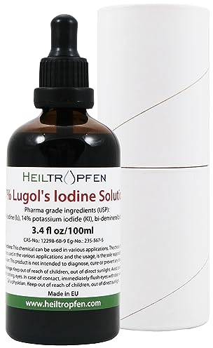 Soluzione di iodio Lugol 7% 100 ml | Formulazione liquida al 21% | Realizzato con il 7pour cento di iodio e il 14% ioduro di potassio | Heiltropfen®