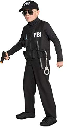 narrenkiste O5323-140-152 schwarz FBI Weste Polizeiweste Gr.140-152