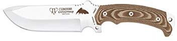 Cudeman Cuchillo 155-X Entresierras + Kit completo supervivencia hoja de acero inoxidable ACX-380 de 16 cm empuñadura de micarta marrón de 11 cm para caza, pesca, supervivencia y bushcraft