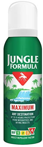 Jungle Formula Maximum Strength Insect Repellent Aerosol Spray (125ml - 50% DEET) - Up to 9 Hour Protection Against Mosquitoes, Ticks & Biting Insects - Mosquito Repellent for Travel & Domestic Use