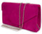 Pochette fucsia donna cerimonia scamosciata elegante Borsa a mano piccola Clutch da sera borsetta per ragazza da signora party leggera con tracolla in catena Tessuto scamosciato Fuxia