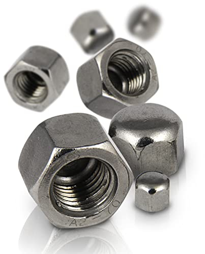 PROTECH 10 Stück Hutmuttern M3 Edelstahl A2 V2A Sechskantmuttern rostfrei Muttern Sechskant-Hutmuttern niedrig DIN 917