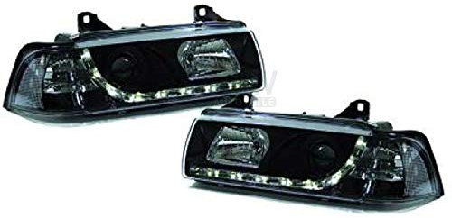 Scheinwerfer Set 3er E36 Bj. 90-99 Dragon Lights klar/schwarz H1+H1
