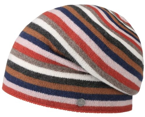LIERYS Merino Stripes Kaschmirmütze Beanie gestreift Oversize Made in Italy Damen und Herren Herbst Winter