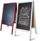 MoB Kundenstopper Outdoor wetterfest Plakatständer, Werbeaufsteller, Werbetafel für Aussen beschreibare Kreidetafel für Gastro doppelseitig mit weißen Holzrahmen 81x50,8x4,5 cm