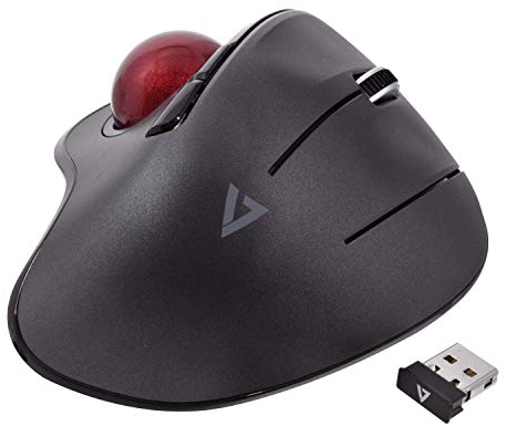 V7 - Appareils d'entrée Souris Verticale Ergo Trackball Angle réglable sans Fil 6 Boutons