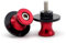 M6 Schwingenschutz, 2 Stück Schwingenadapter Ständer Bobbins Spool Racingadapter Ständeraufnahme, 6mm Motorrad CNC Montageständer Schwinge Ständer Schraube Schwinge Spulen,Rot