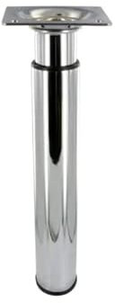 Pied De Meuble Cylindrique Réglable Acier Chromé Gris - 210 à 350 mm