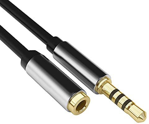 100 cm/200 cm/300 cm Verlängerungskabel, praktisches Hi-Fi-TPE, 3,5 mm Stecker auf Buchse, Audio-Verlängerungskabel für Handys, schwarz, 2 m