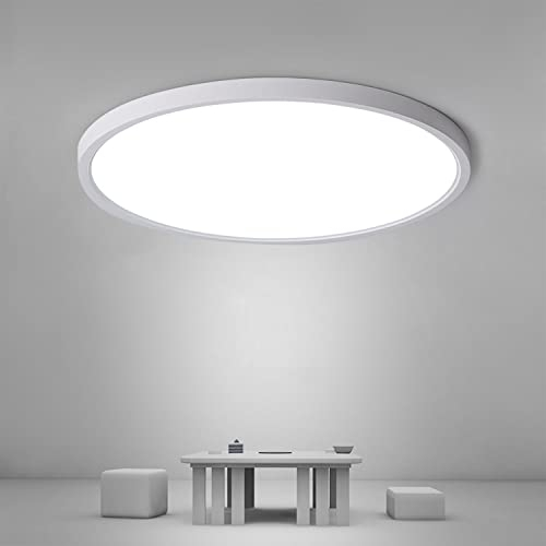 Osairous LED Deckenleuchte Ø30cm, 24W Flach Rund Deckenlampe, IP44 Wasserdicht, 6500K 2160LM Kaltweiße lampen für Wohnzimmer, Schlafzimmer, Badezimmer, Küchenlampe, Flur