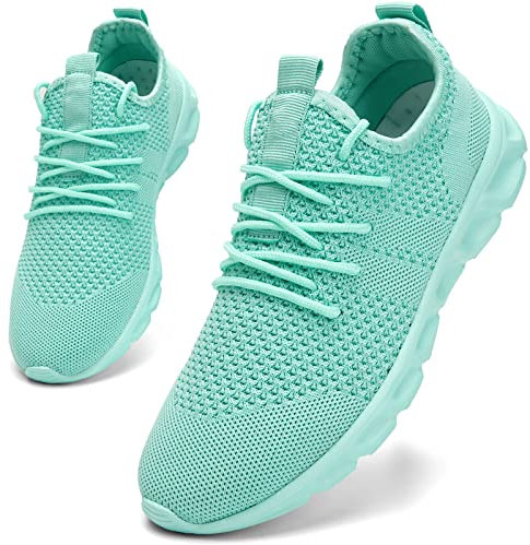 Chaussures de Femme Running pour Course Sports Fitness Respirant Mesh Gym Outdoor Walking Tennis Baskets athlétique Sneakers Vert 41 EU