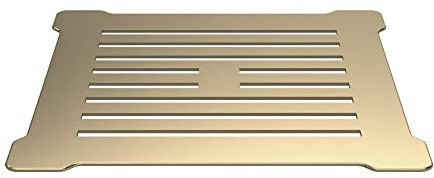 nuie STW006S Modern Bathroom Slimline Shower Tray Waste & Grill Top, 115mm, Black/Brass