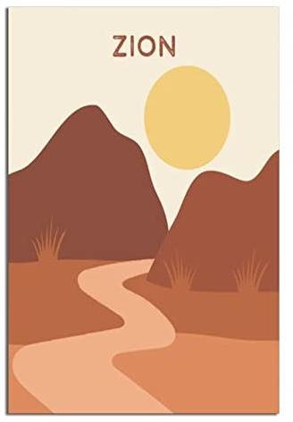 Zion National Park Vintage Reise Poster Leinwand Kunst Poster Geschenk Wanddekoration Malerei Poster Dekorative Poster