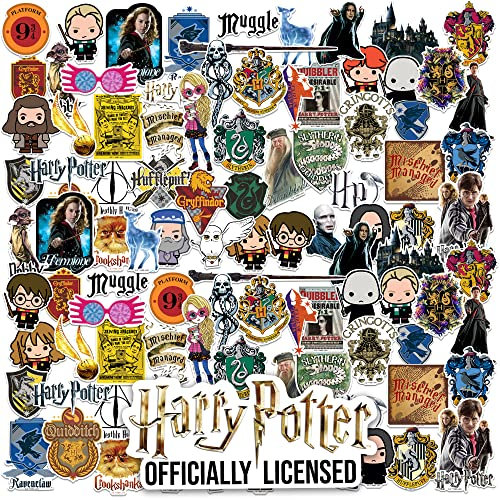 Harry Potter 100 Ct. Sticker Pack Bundle Die Cut Vinyl Large Deluxe Stickers Variety Pack - Laptop, Water Bottle, Scrapbooking, Tablet, Skateboard, Indoor/Outdoor - Set of 100