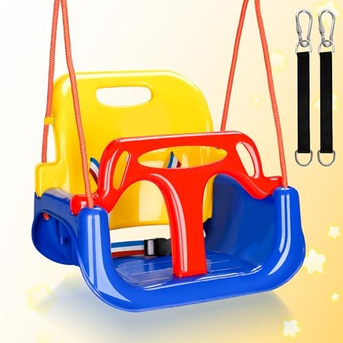 Jopassy Altalena per bambini, 3 in 1, multifunzione, seggiolino rimovibile, regolabile in altezza, per interni ed esterni, portata fino a 60 kg