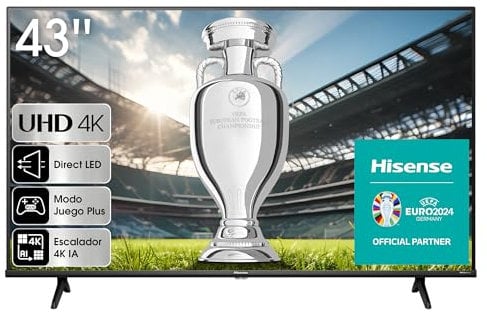 Hisense 43 UHD 4K 43A6K, Smart TV VIDAA U6, Dolby Vision, HDR 10+, Alexa, Tuner DVB-T2/S2 HEVC 10, Nero