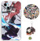 Demon -Slayer Hülle für iPhone 11 Pro Anime Nezuko Handyhülle [Mit Schlüsselbund und 50pcs Aufkleber] Cartoons Transparent Silikon Case Hülle für iPhone 11 Pro