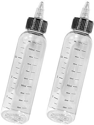 2pcs Hair Oil Applicator Bottle with Tip,Hair Dye Nozzle Bottle Hair Color Squeeze Bottle,Plastic Applicator Bottle Graduated Hair Colour Applicator Bottles for Salon Hair Care Coloring Paint Art Glue