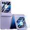 Hulveze Coque pour Motorola Razr 40 Ultra avec Charnière de Protection et Protecteur D'écran Externe, Ultra Mince Mat PC Antidérapant Antichoc Housse de Protection pour Moto Razr 40 Ultra(Violet)