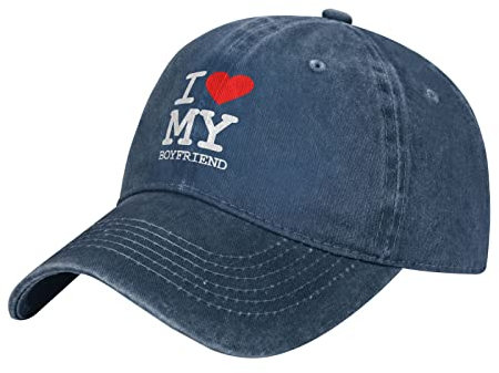 874 Baseballkappe Unisex „I Love My Boyfriend“-Klassiker Dad Hat Verstellbar Baseball Kappe Snapback Basecap Für Wandern Distressed Stickerei Cap Vintage