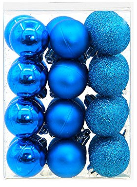 Christbaumkugeln Deko Weihnachten Kugeln Party Dekorationen hängende Weihnachtsverzierung 24 Stück Weihnachtsdekoration Bälle Wohnkultur Christbaumkugeln Klein Hängende Weihnachts (Sky Blue, One Size)
