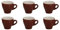BORELLA SRL Set 6 Tazzine Tazze Caffè Bar Marrone Billy Senza Piattini