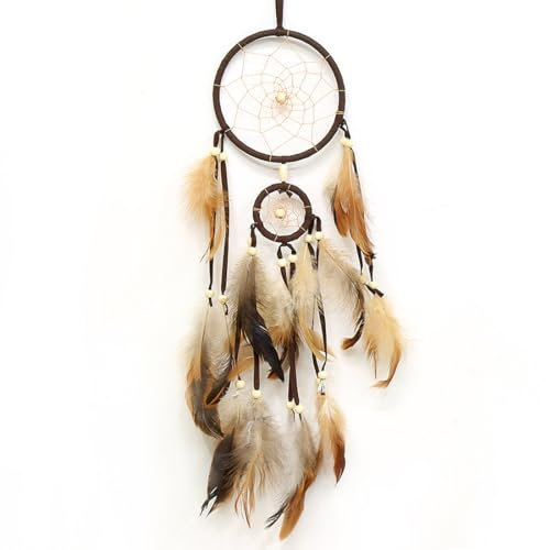 Atrapasueños Hecho a Mano, Vintage Atrapasueños con Plumas, Atrapasueños Estilo Bohemio, para Decoración Colgante de Pared, Adorno Colgante de Dormitorio