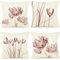 ZWJD Blumen Kissenbezug 50x50 4er Set Outdoor Kissen Dekokissen Leinen Kissenhülle Kissenbezüge Florales Aquarellgemälde Kissenhüllen für Sofa Wohnzimmer Zierkissen 50x50cm
