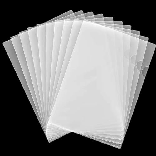 ATB-Foger 24Pcs Plastic Clear Document Folders Clear Wallets Open Top and Side Plastic Folders for Office School Work Report Presentation Project Documents File