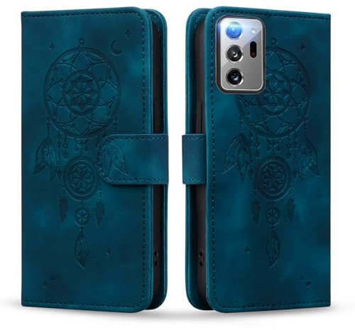 Vaitasy Custodia per Samsung Galaxy Note 20 Ultra Cacciatore di sogni Pelle PU Custodia con Magnetica Supporto Funzione Portafolio Cover per Galaxy Note 20 Ultra Blu Dreamcatcher