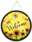 Hochbeet Rund rundes Sonnenblumenmuster, hölzerne Gartenhaus-Hängedekoration Blumentopf Halter (Yellow, One Size)