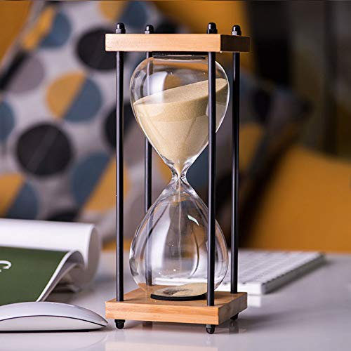 Zteiuqx 30 Minuten Sanduhr Zeitmesser Stundenglas, 8 Farben Holzrahmen Sanduhr, Sanduhr Home Decoration Geschenk für Klassenzimmer Küche Büros und auch als dekorative Timeruhr(30 Min)