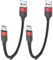 Short USB C Cable 20CM 2Pack, 0.2M USB A to USB C Cable Nylon Braided Short Type C Charger Cord Fast Charging Lead for iPhone 16 15 Samsung Galaxy S24 S23 S22 Note 20 10 A50 A20 Moto G LG