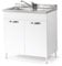 Linea Azzurra Sottolavello 80 Solo Mobile Cucina con 2 Ante in Legno Made in Italy H85xL80xP50cm Facile da Montare (Vasca a Sinistra, Bianco Frassinato)