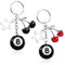 Tucnoeu 2pcs Taschenanhänger, Star Schlüsselanhänger Kirsche, 8 Ball Keychain für Taschen, Handtaschen, Autoschlüssel, Geldbörsen