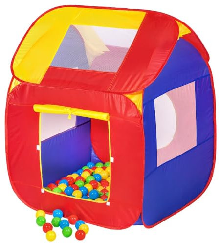 Spielzelt Kinder Bällebad Spielhaus Kinderzelt Kinderspielzelt + 200 Bunte Bälle
